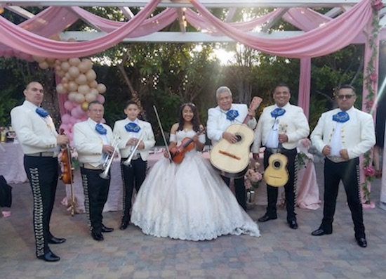 Nuevo Guadalajara at Quinceañera w/ 6 Elements Mariachi Nuevo Guadalajara with Quinceanera Girl